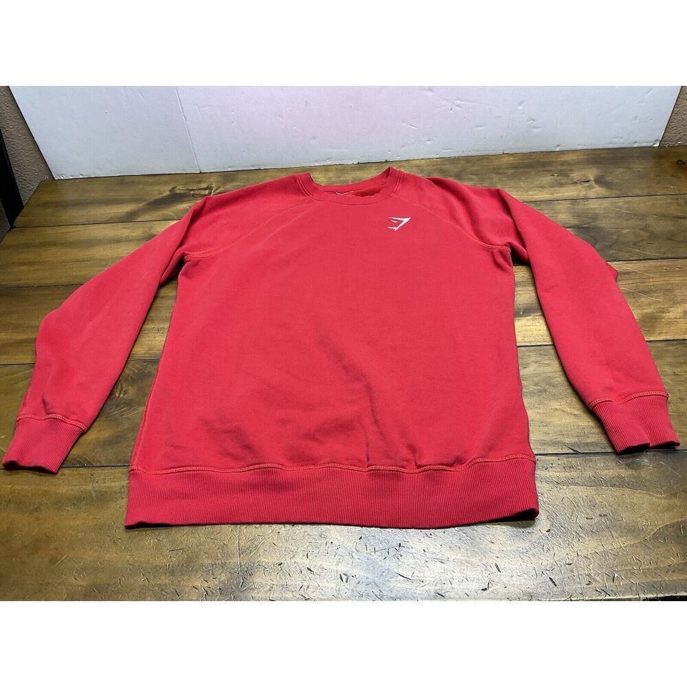 Gymahark Sweatshirt Mens Large Pullover Red Logo Gym Workout Cotton Blend